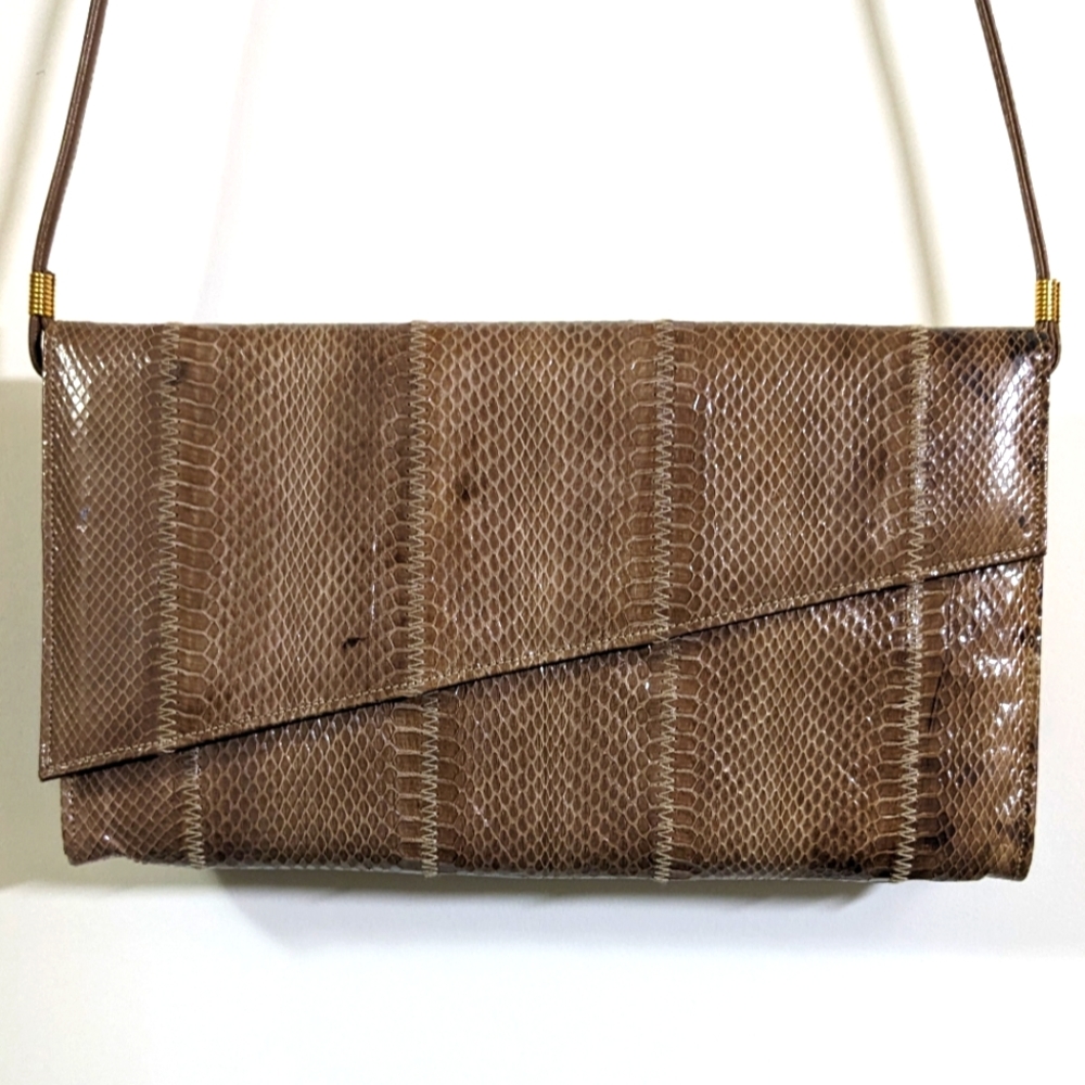 Vintage RARE Jasmin snakeskin shoulder bag/clutch